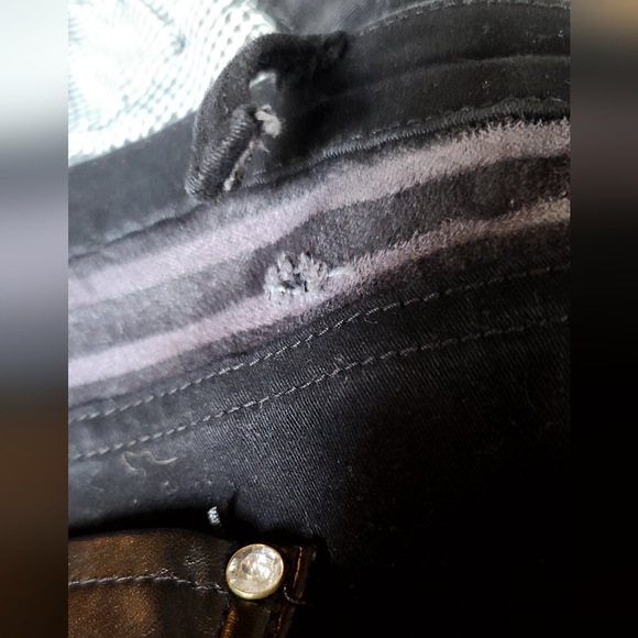 Black & gray mixed material jeans sz33 - Picture 7 of 10